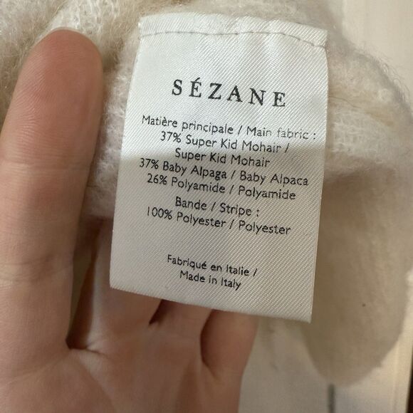 Sezane Gaspard Cardigan Size XS Mohair Alpaca Blend Ivory - Picture 10 of 11